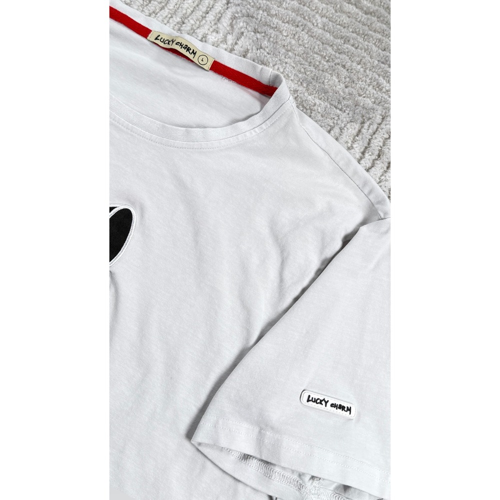 Lucky Charm T Shirt Men L White Skull Bunny Punk Goth Edgy Emo Street BKYS Y2K - Picture 7 of 15